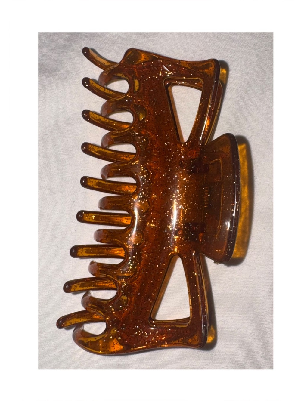 Extra Large Amber Glitter Hair Claw Clip